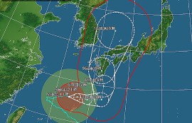 台風６号Uターン