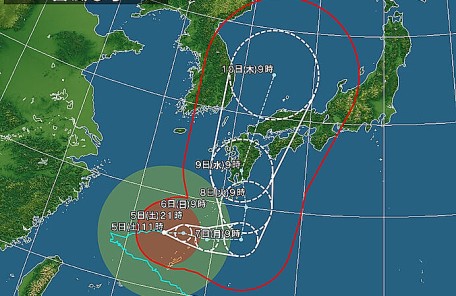 台風６号Uターン