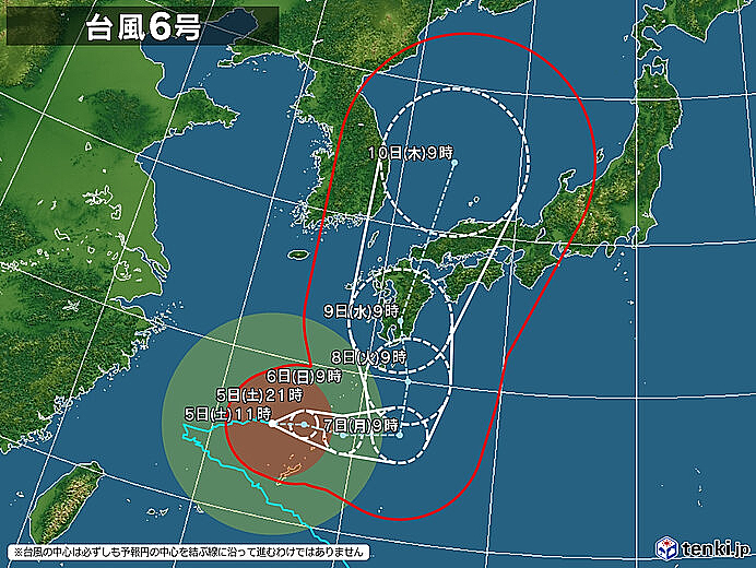 台風６号Uターン